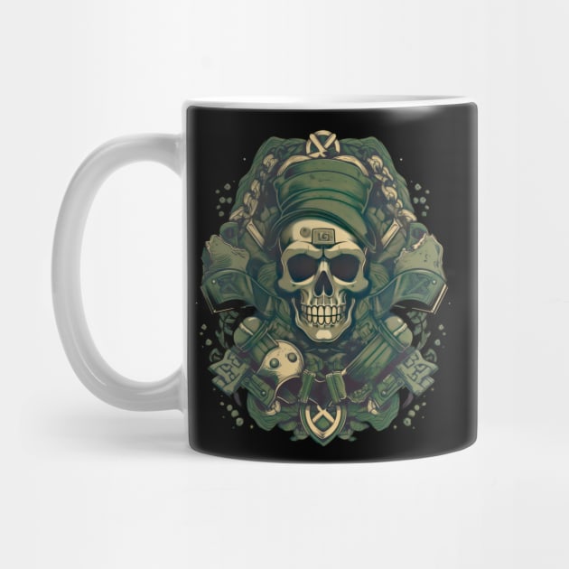 Cartoon dark themed Skull green colour sheme by The-Dark-King